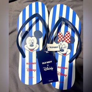Old Navy Mickey snd Minnie flip flops NEW